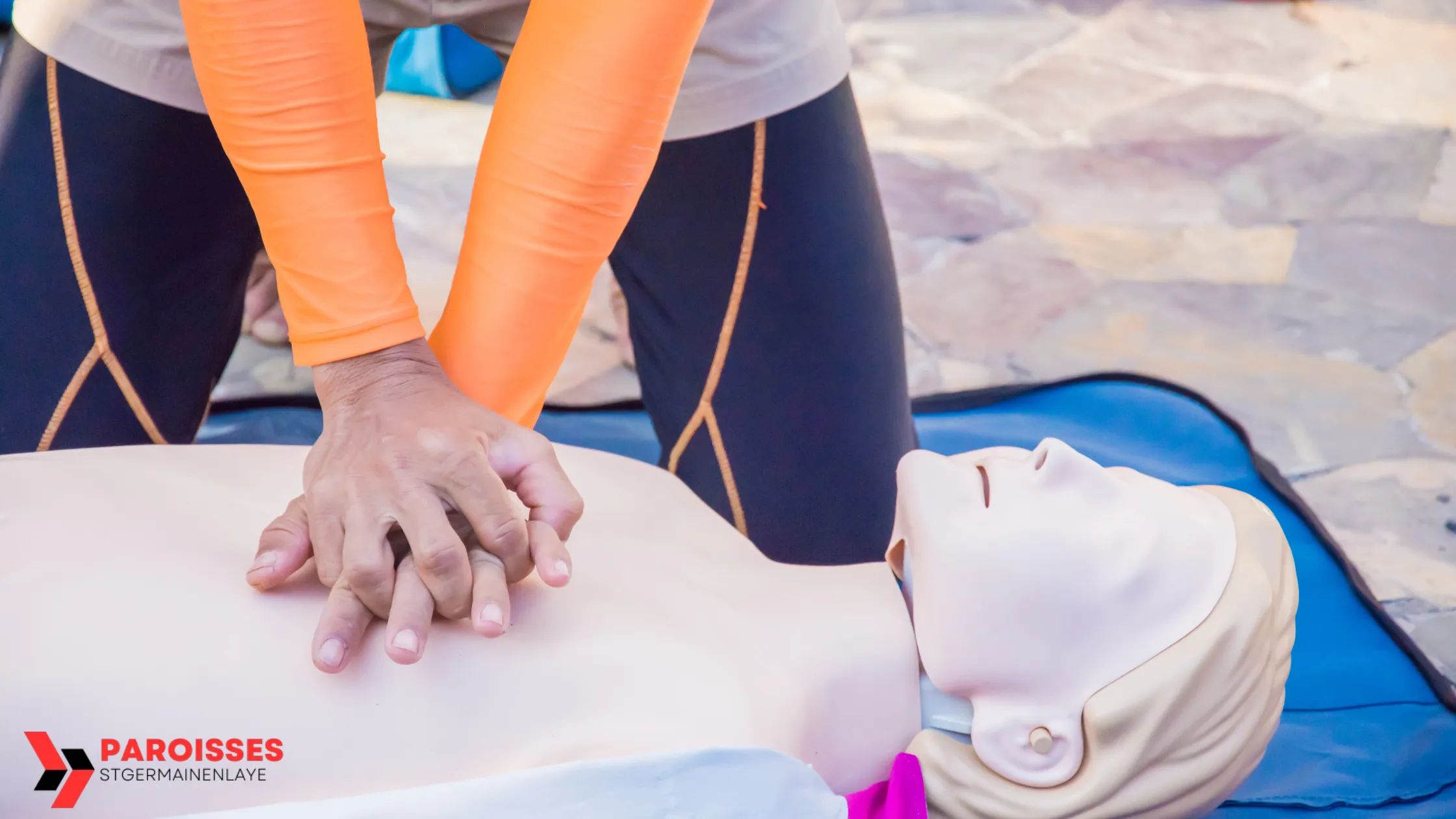 CPR demonstration showing how can you achieve a high chest compression fraction with proper hand placement on a mannequin